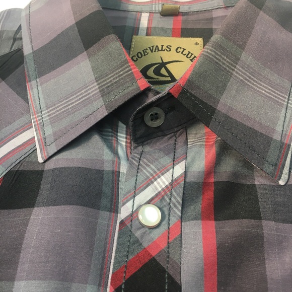 Coevals Club Button Down Mens size M Shirt Long Sleeve Pearl Snaps Western Wear - Picture 2 of 13
